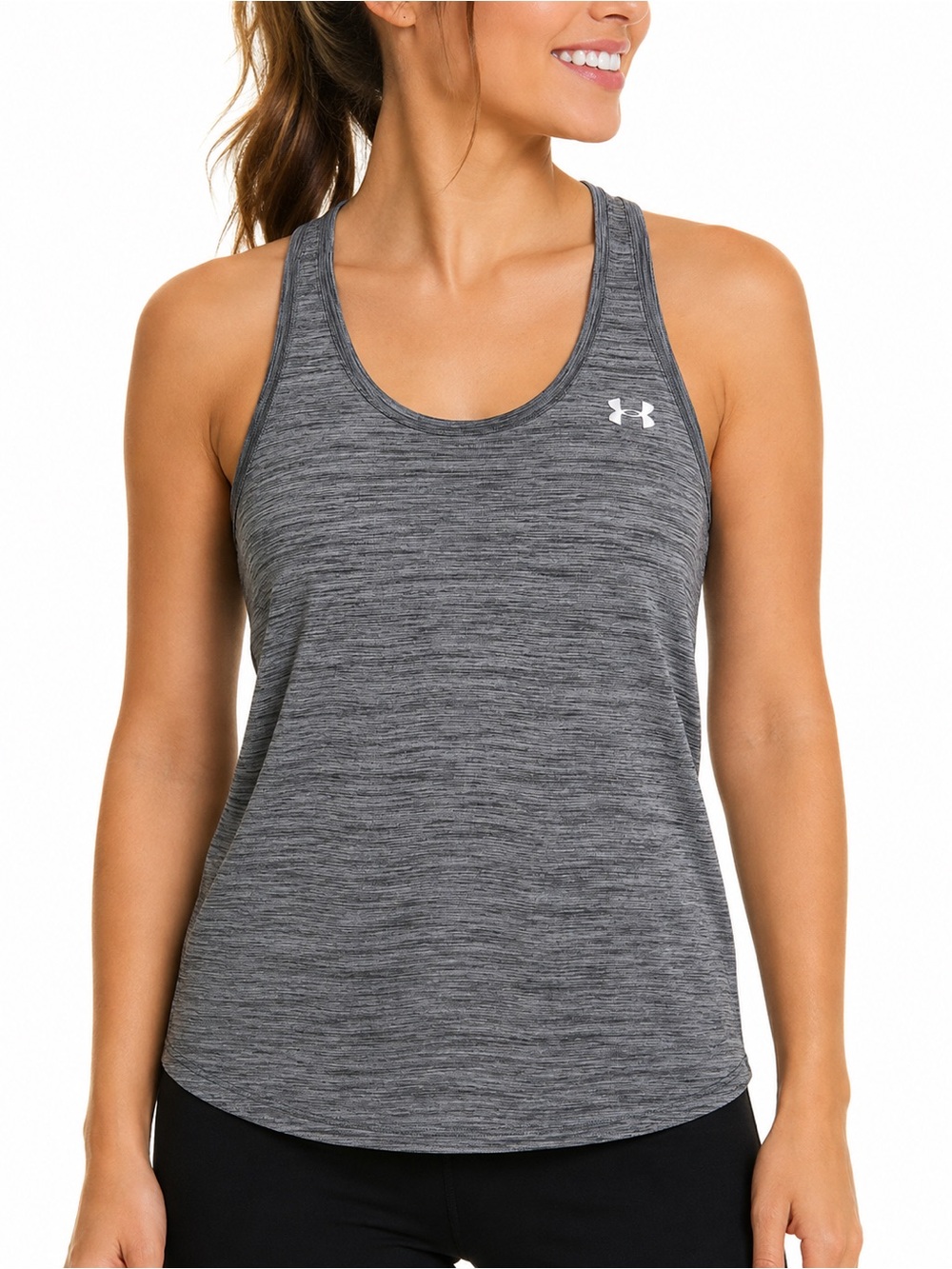 Under Armour Gray Loose Fit Heather Racerback Tank Top